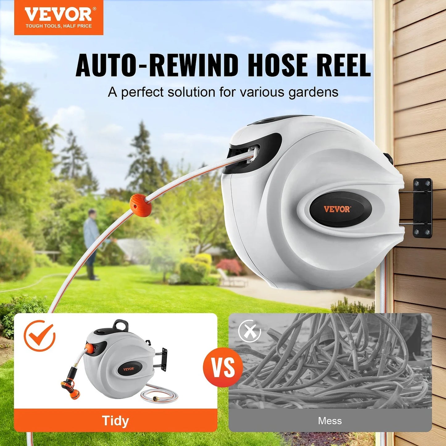 🚿 Ultimate 180° Swivel Hose Reel – Tangle-Free & Wall-Mounted! 💦 (Buy 2, Get 1 FREE!)