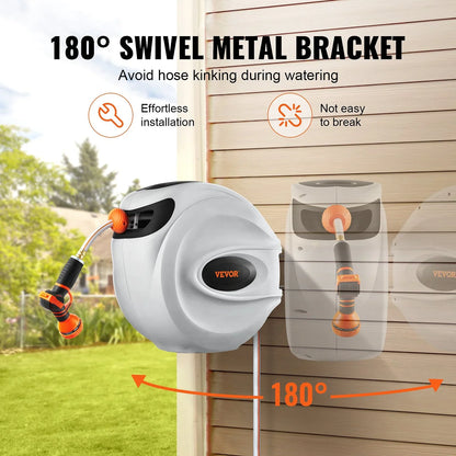 🚿 Ultimate 180° Swivel Hose Reel – Tangle-Free & Wall-Mounted! 💦 (Buy 2, Get 1 FREE!)